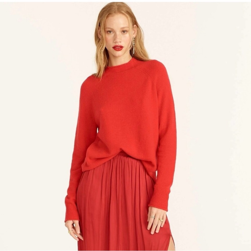 J.Crew Oversized Rollneck Alpaca Blend Sweater Red Sz M